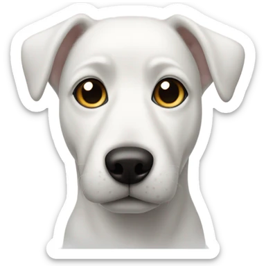white dog with black around eyes sticker