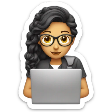 computer programmer Girl with computer sticker