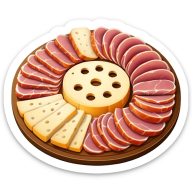 cold cuts (ham & cheese on a platter) sticker