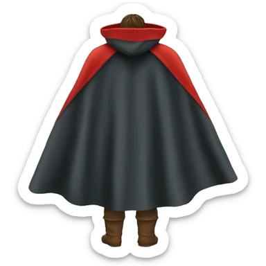 red hero cape back view sticker
