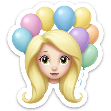 fluttershy mlp pastel balloons floating above its mane. sticker