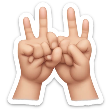 2 hands, with each pinky interlocked, aswell as both index fingers interlocked and the thumbs pressed together sticker