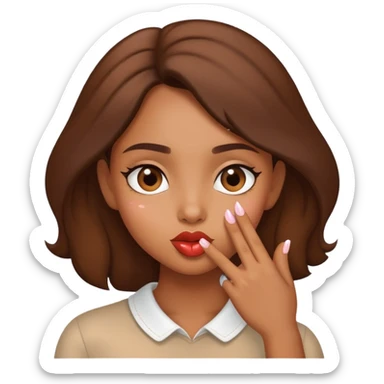 Brown girl blowing kiss sticker