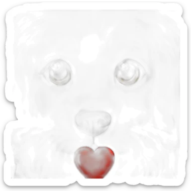 A Golden retriever, a white cat, a dark gray cat in a red heart sticker