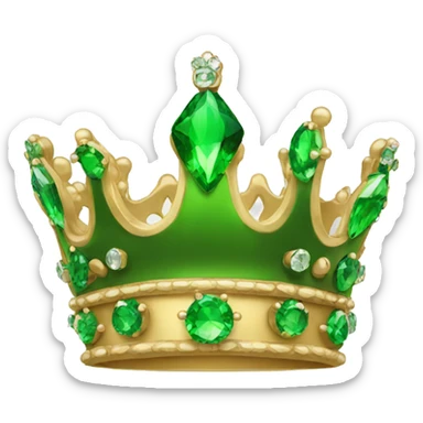 A crown with only green jewels sticker