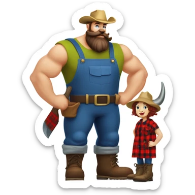 Paul Bunyan and babe the blue ox sticker