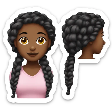 Really black girl with two strand twist sticker