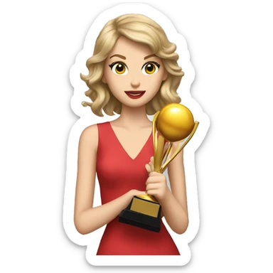 Taylor swift holding trophy sticker