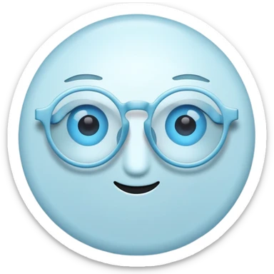 stylish round pastel blue eyeglasses sticker