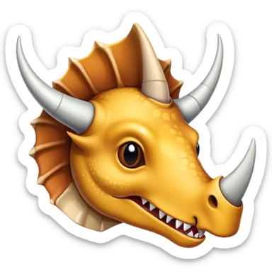 papers pierced with triceratops horn sticker