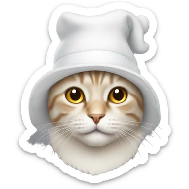 cat with a wite hat sticker
