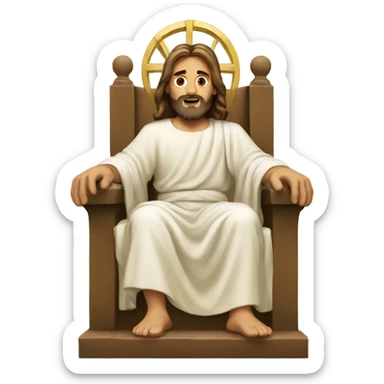 Jesus sitting on throne  sticker