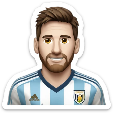 Messi’s face with argentinian shirt and the FIFA World Cup sticker