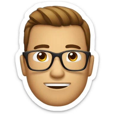 Hombre con poco cabello, con lentes,  tomando café  sticker