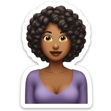 Mulher parda de cabelo curto mandando beijo sticker