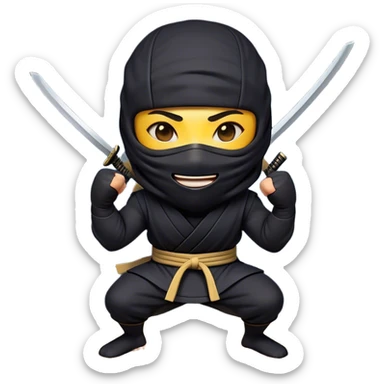 Clash of Clans aesthetic Cheerful Ninja Portrait Emoji, With a bright, confident smile and an alert, relaxed stance, showcasing a streamlined, masked figure with expressive eyes radiating calm determination in natural skin tone, Simplified yet expressive features, highly detailed, glowing with a soft, luminous nocturnal glow, high shine, upbeat and stealthily noble, stylized with an air of modern martial elegance, soft glowing outline, capturing the essence of a cheerful ninja ready for epic covert quests! sticker