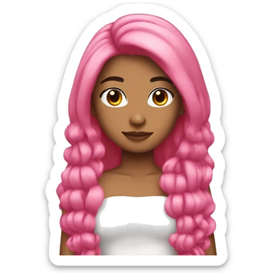 pink sof princess straight hair  sticker