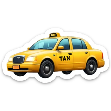 City Rain Scenes, Taxi reflection + puddle. sticker