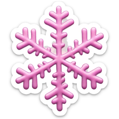 Baby pink snow flake sticker