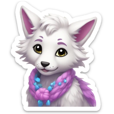 Kawaii bright fantasy ethereal anthro fursona animal sticker