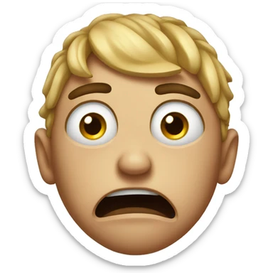 Shock face with tears coming out the eyes  sticker