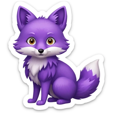 Purple colored fox sticker