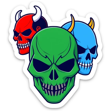 Marvel villains group with Red Skull, Hela, and Killmonger sticker