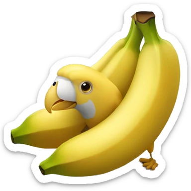 Papagaio comendo banana sticker