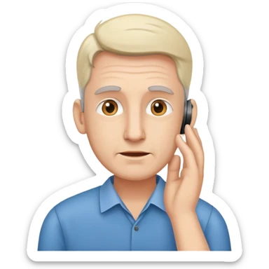 man hearing impairment sticker