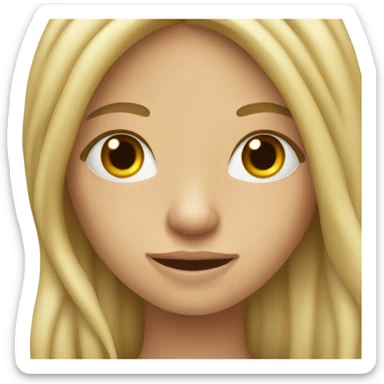 Dirty blond long hair Italian girl with braces sticker