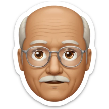 70 year old man with goatee and thin hairline sticker
