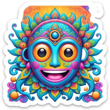Psychedelic Goa trance funny jumpy crazy sticker