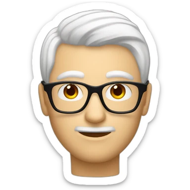 Cara Hombre blanco pelo canoso de punta gafas rojas y negras sticker