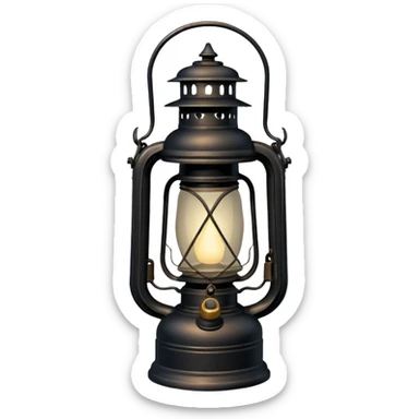 A black old vintage lantern lamp  sticker