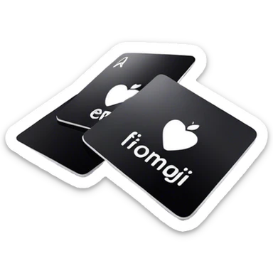 black cards with wite words sticker