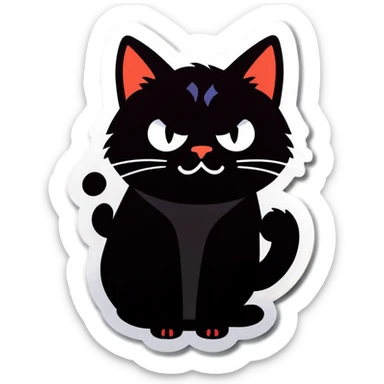 Strong cat pooping sticker