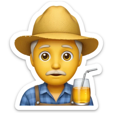 a yellow face default emoji which looks like a farmer with drunk eyes sticker
