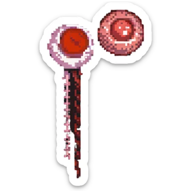 Medical comparison of normal red blood cell versus anemic pale blood cell sticker