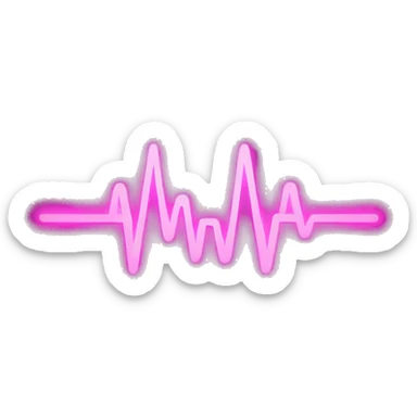 pink pulse line sticker