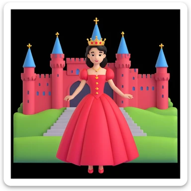 prince in red dress, royal castle background sticker