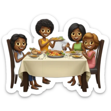 family dinner sticker