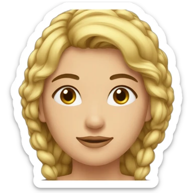 mujer bajita pielmorena pelo rubio corto rizoso graciosa sticker