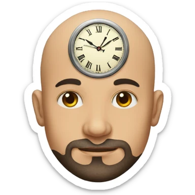 Bald man wearing tattoos of Latin clocks sticker