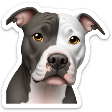 blue nose pitbull with spit spot on back  sticker