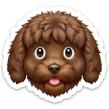 Cockapoo dog with chocolate sticker