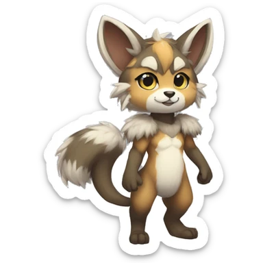 Kemono-style, Chibi, Anthro-Fur-Sona-Fakémon, Full Body sticker