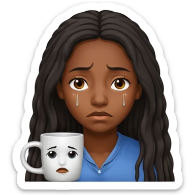 prisoner sad Long haired black Woman on a mug shot sticker
