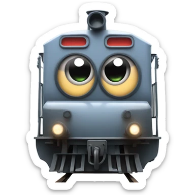 A electric locomotive (With little Kirby eyes on the front of the train) sticker