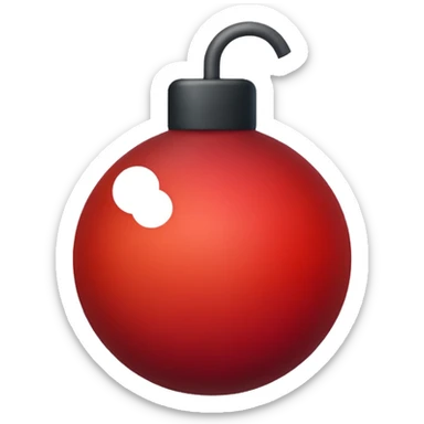 i need a custom emoji for my discord bot. the emoji must be minimal style and the color red with fade to a darker red color. background black and remember the style very minimal and modern web look. the emoji is 💣 sticker