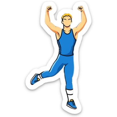 Determined athlete in victory pose sticker